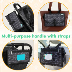 Kopi Baby diaper change mat showing front zip pocket for essentials within reach.