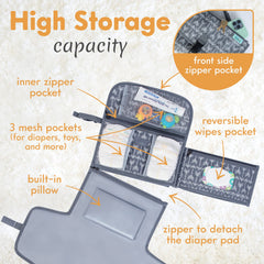 Kopi Baby changing pad with reversible wipe holder for quick access