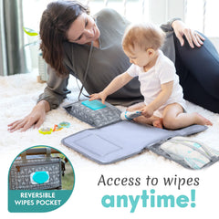 Kopi Baby wipe pocket keeps wipes accessible during quick diaper changes