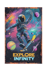 Korrazi astronauts signs outer-space metal poster adds a space-themed focal point for kids.