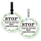 KORTTITALO do-not-touch greenery stroller sign shows gentle reminder on a 5-inch badge