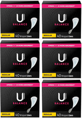 Kotex Balance wrapped panty liner pack on-the-go protection.