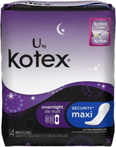 Kotex U by Kotex Maxi Overnight Unscented pads two-pack for night protection