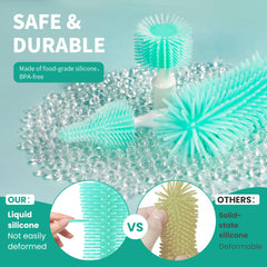 Koumolar bottleneck brush in action for thorough neck cleaning