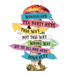 KOYILTD welcome Wonderland arrow sign enhances party display with whimsical charm