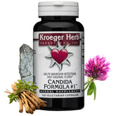 Kroeger Herb Candida Formula 1 bottle front view for natural gut support