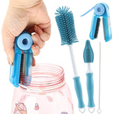 Kryslanix 4-in-1 bottle brush cleans crevices and lids with ease.