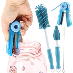 Kryslanix 4-in-1 bottle brush cleans crevices and lids with ease.
