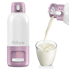 Ktilura bottle warmer in travel setup with compact design for on-the-go feeding.