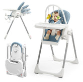 KUB 3-in-1 foldable high chair blue with compact fold for storage