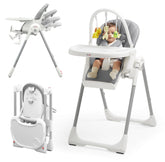 KUB 3-in-1 foldable high chair with toys arch supports playtime and meals.