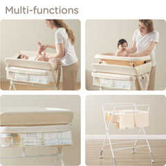 KUB sturdy X-frame construction provides secure support during diaper changes.
