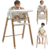 KUB high chair grow-with-baby demonstrates adjustable height for a growing child.