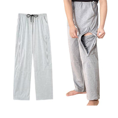 KUMUROETA elastic waistband Catheter Leg Bag Pants for comfortable wear.