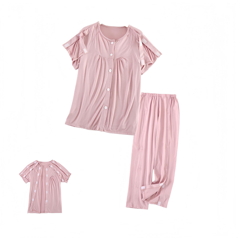 KUMUROETA pink unisex tearaway top view for easy dressing