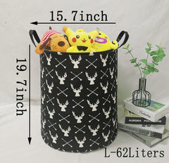 KUNRO linen cotton material basket for breathable laundry storage.
