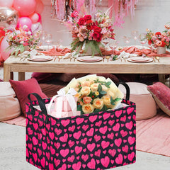 KUNRO Rectang Heart-pattern basket folded for compact storage when not in use
