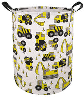 KUNRO excavator round laundry basket with handles for tidy laundry and decor