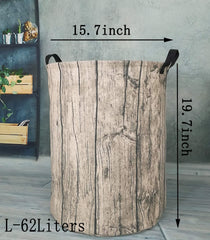 KUNRO tree-stump laundry hamper with handles, easy transport between rooms