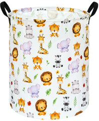 KUNRO Round Tiger Animals laundry basket for easy clothes storage