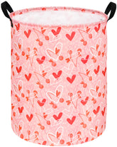 KUNRO round valentines laundry gift basket exterior showing ample capacity for clothes