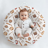 KuphiL10C baseball pattern baby lounger cover front view, snug fit for secure lounging.