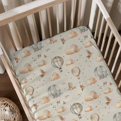 KuphiL10C unisex nursery color palette crib sheet close-up supports versatile styling for any nursery.
