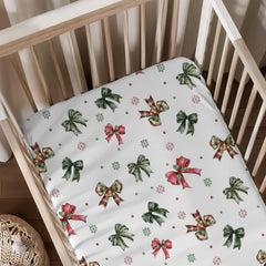 KuphiL10C Watercolor Bows crib sheet for cozy crib decor.