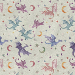 KuphiL10C watercolor dragon pattern blanket adds gentle color to nursery decor.