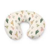 KuphiL10C Western cactus nursing pillow cover on a pillow, breathable fabric for baby's comfort.