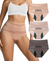 Kvitko high-waisted 3-layer leakproof panties front view for daily protection