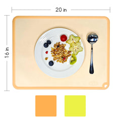 KVK glow-in-the-dark placemat in orange supports kid-friendly meals with night visibility