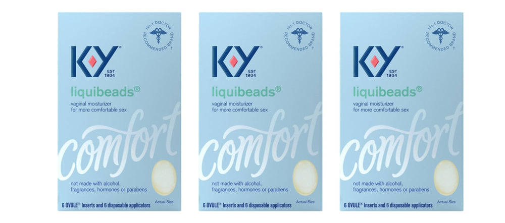 K-Y Liquibeads ovule insert in discreet packaging for private use.