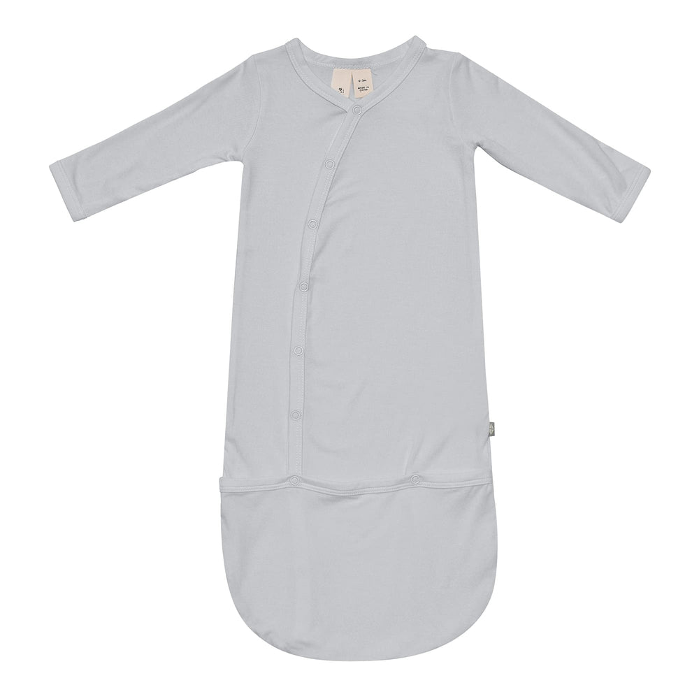 KYTE BABY Bundlers sleeper gown in storm, breathable bamboo fabric for delicate skin.