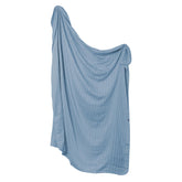 KYTE BABY rayon muslin swaddle slate offers soft, breathable comfort for baby.