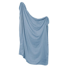KYTE BABY rayon muslin swaddle slate offers soft, breathable comfort for baby.