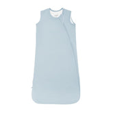 KYTE BABY sleep bag in fog front view highlights breathable bamboo rayon fabric.