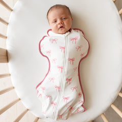 KYTE BABY Teddy Bear Swaddle Bag fabric highlights breathable bamboo rayon feel