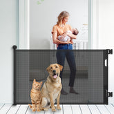KYXAIN retractable gate for stairs 55-inch wide keeps kids safe