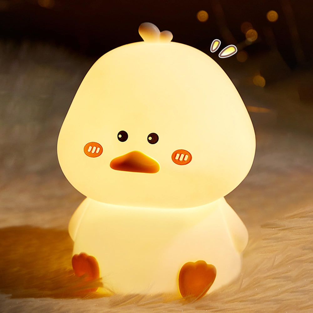 L LOHAS LED cute duck night light on table with soft ambient glow