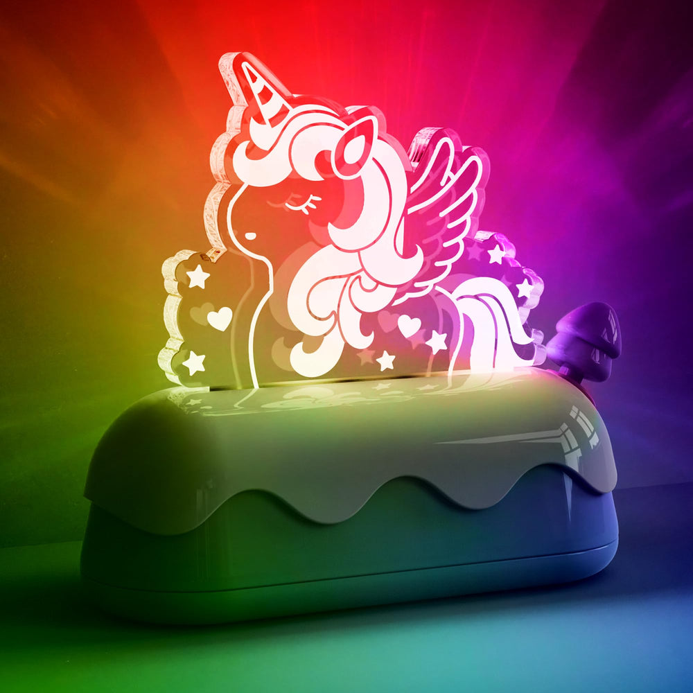 L LOHAS LED cute toaster night light horse, front view with soft bedtime glow.