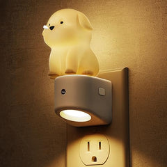 L LOHAS LED 3D puppy night light glows upward and downward for a cozy bedtime.