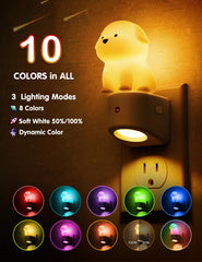 L LOHAS LED dog night light with dusk-to-dawn sensor automatically lights at dusk.