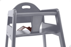 L.A. Baby high chair at table demonstrates 30-inch height fit.