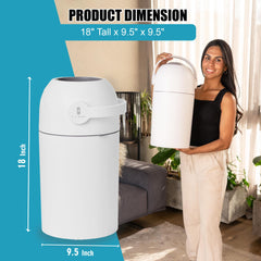 L.A. Baby Magic Diaper Pail odor-block technology contains odors.