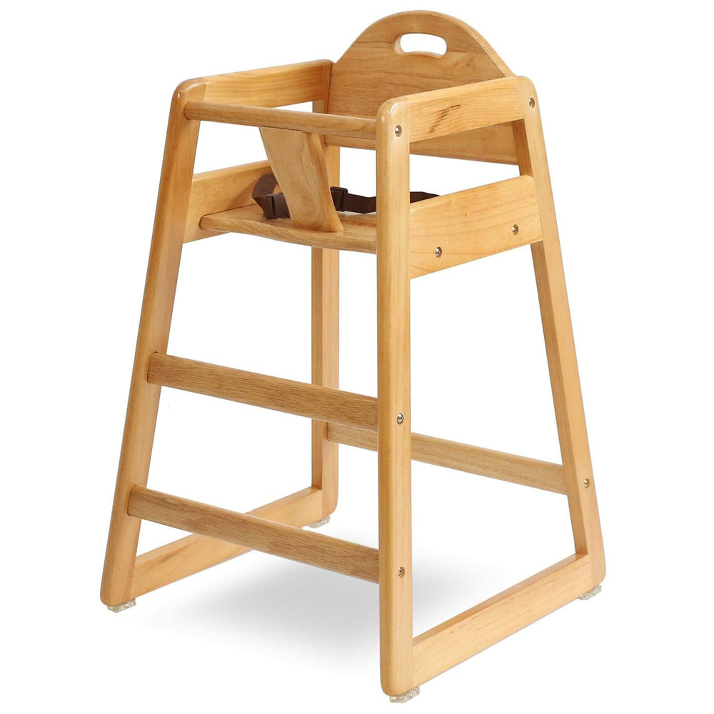 L.A. Baby stackable high chair demonstrates space-saving design for busy dining areas.