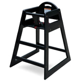 L.A. Baby wooden high chair with stackable design for space-saving dining