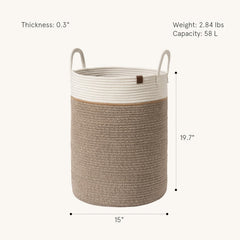 LA JOLIE MUSE basket with sturdy handles in mocha ready for toys and nursery clutter