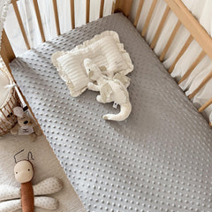 La Sheer plush crib sheets — close-up of ultra-soft minky texture for baby comfort.