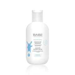 Laboratorios Babe pediatric milk crust shampoo bottle offers gentle scalp cleansing.